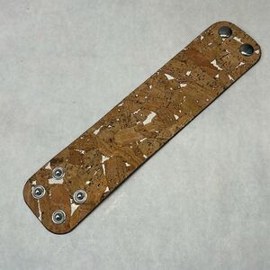 Wrap Bracelet with Snaps Cork Wood Look NWOT - New, Never Worn Tan Brown White